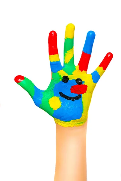 Дитячі Руки Фарбою Пальців — стокове фото