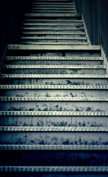 Emergency metal stairs, detail of an access for people