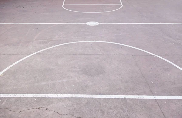 Fußboden Basketballplatz Detail Betonboden Spiel Freien Sport — Stockfoto