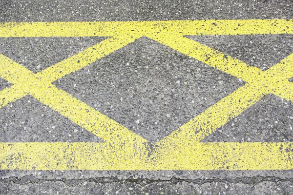 Yellow Sign Asphalt Detail Information Signal Traffic — Stock Photo, Image