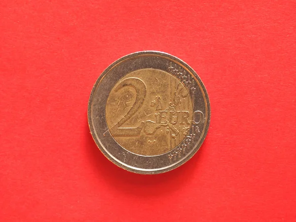 2ユーロ硬貨 Eur 欧州連合の通貨 — ストック写真