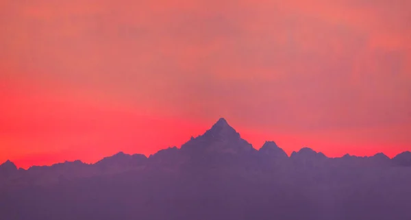 Montagnes Monviso Coucher Soleil Haute Montagne Des Alpes Cottiennes Dans — Photo