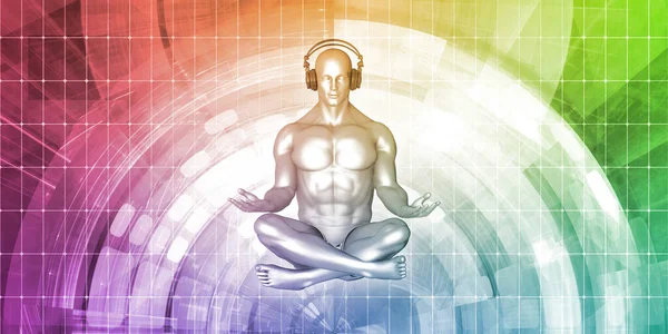 Meditasyon Müzik Bir Insanın Huzurlu Keyfi — Stok fotoğraf