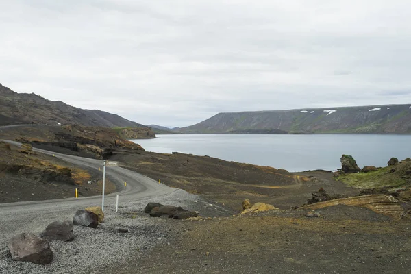 Das Foto Zeigt Eine Typische Landschaft Einer Straße Auf Island — Stockfoto