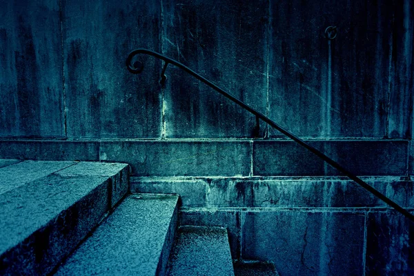 Velhas Escadas Sujas Com Corrimão Detalhe Uma Cidade Velha — Fotografia de Stock