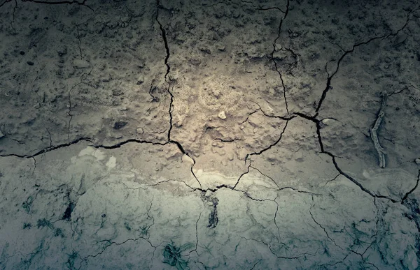 干ばつによる乾燥した土壌 気候変動の詳細 生態学的災害 — ストック写真