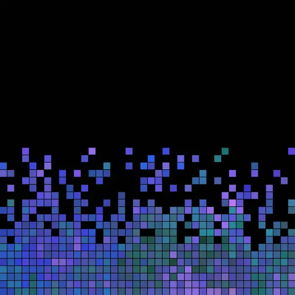 Abstrakt Vektor Kvadrat Pixel Mosaik Bakgrund Violett Svart Bakgrund — Stockfoto