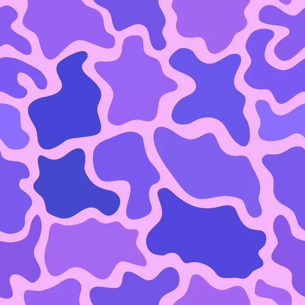 抽象矢量混沌斑纹无缝图案 蓝色和紫色 — 图库照片