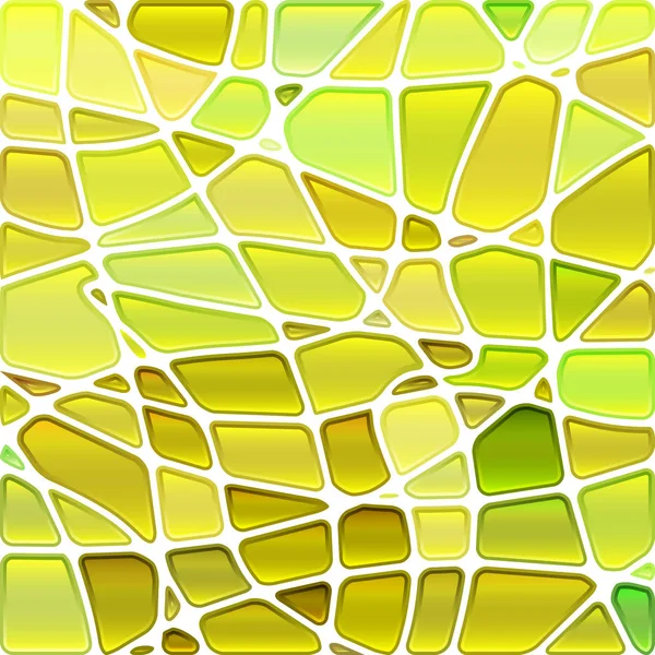 Absztrakt Vektor Ólomüveg Üvegmozaik Háttér Sárga Zöld — Stock Fotó