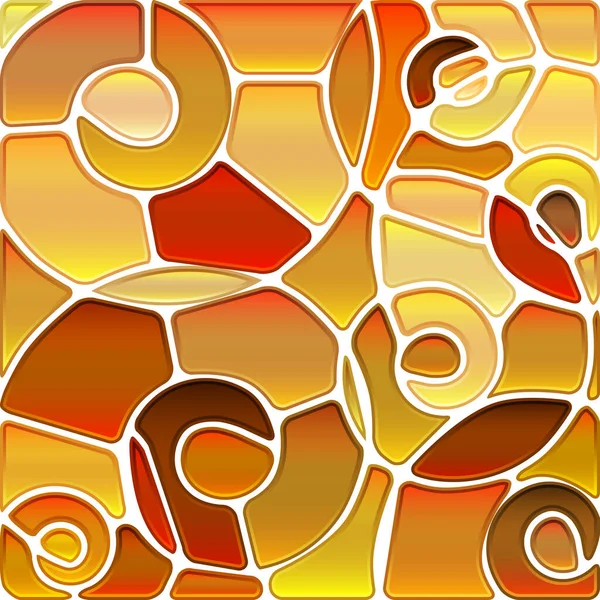 Abstrakte Vektor Glasmosaik Hintergrund Orange Und Braune Spiralen — Stockfoto