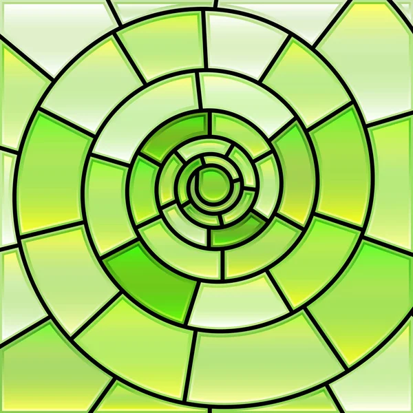 Vetor Abstrato Fundo Mosaico Vidro Manchado Espiral Verde — Fotografia de Stock