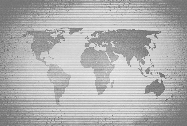 Retro Preto Branco Meio Tom Mapa Mundo — Fotografia de Stock