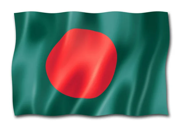 Bandiera Bangladesh Resa Tridimensionale Isolata Bianco — Foto Stock