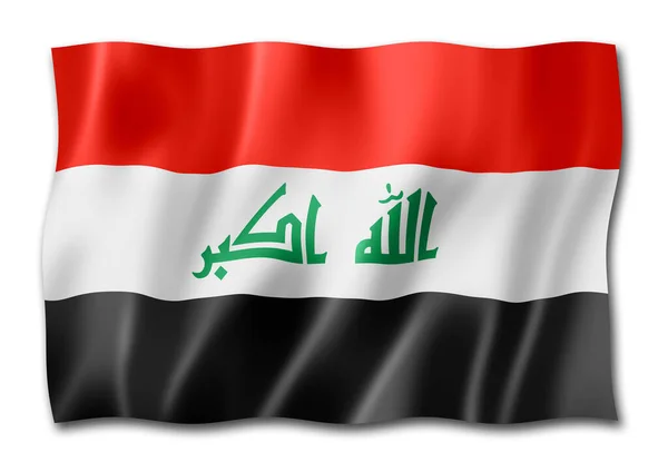 Drapeau Irak Rendu Tridimensionnel Isolé Sur Blanc — Photo