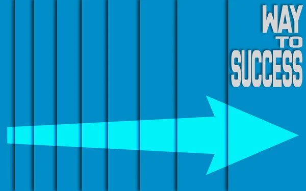 Successo Scale Blu Con Segno Freccia Rendering — Foto Stock