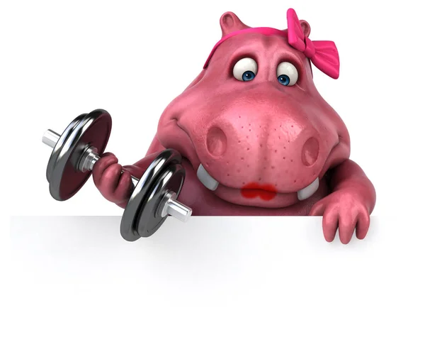 Pink Hippo Ilustração — Fotografia de Stock