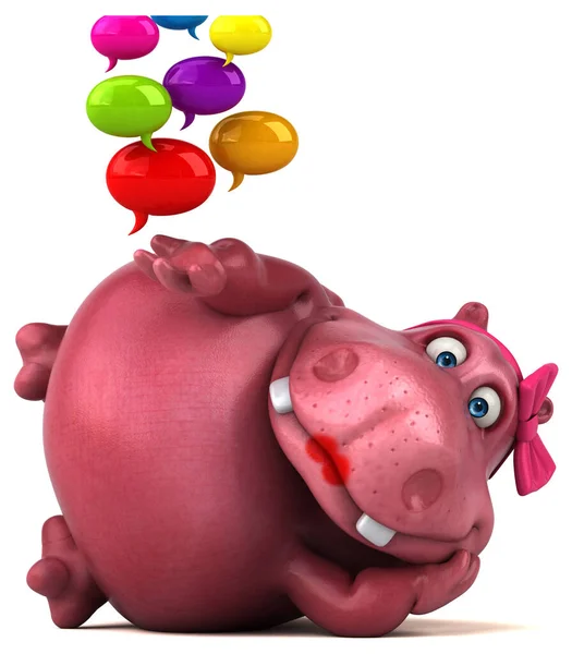 Pembe Hippo Çizim — Stok fotoğraf