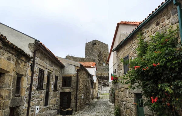 Panoramik Güzel Tarihi Köy Linhares Beira Beira Alta Portekiz Kalenin — Stok fotoğraf