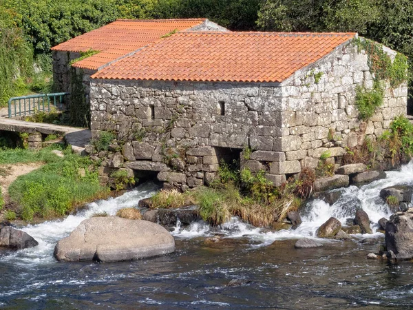 Kvarn Den Tambre Riverat Maceira Bridge Negreira Galicien Spanien — Stockfoto