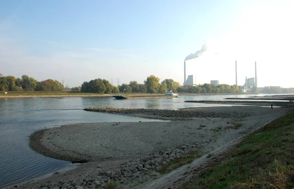 Низкий Прилив Речном Рейне — стоковое фото