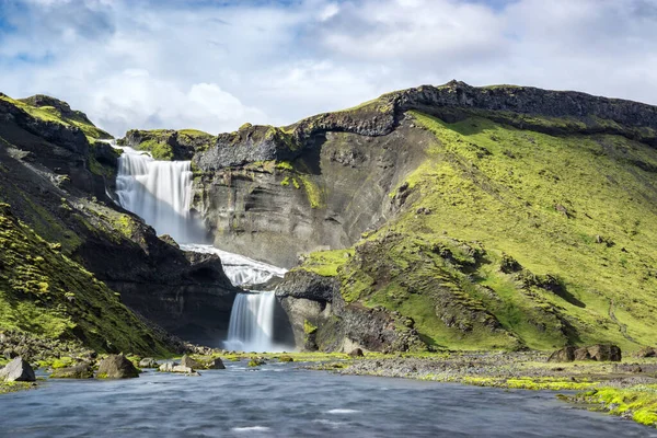 Vacker Vattenfall Naturen Bakgrund — Stockfoto