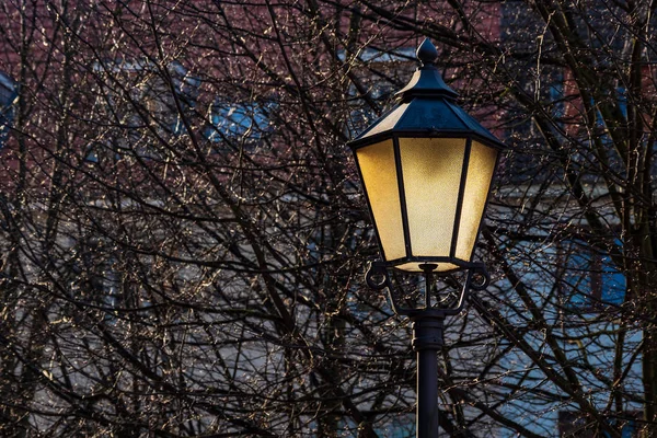 Lanterna Histórica Cidade Rostock Alemanha — Fotografia de Stock