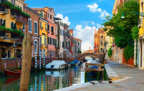 Casas Coloridas Veneza Manhã Verão — Fotografia de Stock