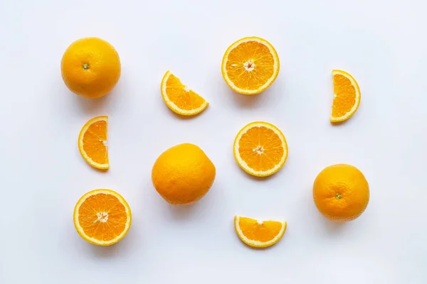 Cítricos Naranjas Frescas Sobre Fondo Blanco — Foto de Stock