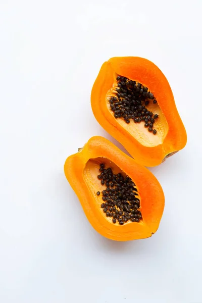 Papaya Gyümölcs Fehér Alapon — Stock Fotó