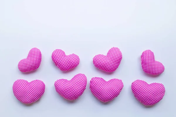 Valentine Hearts White Background Copy Space — Stock Photo, Image