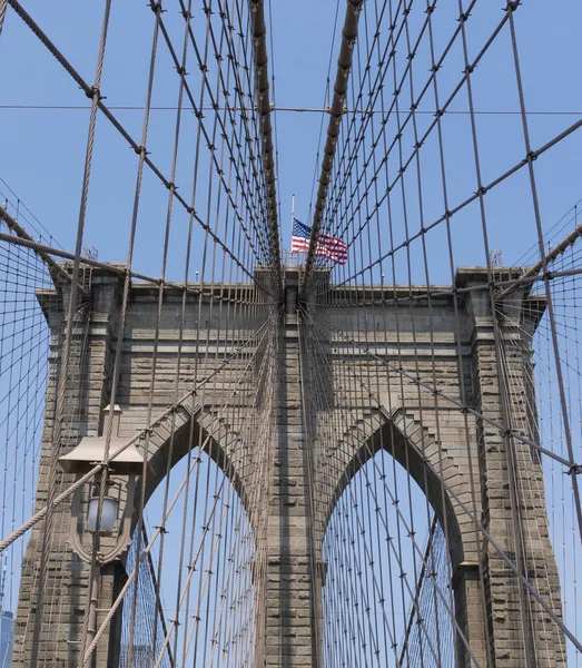 Ponte Brooklyn New York Contro Cielo Azzurro — Foto Stock