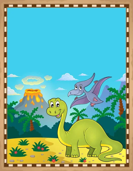 Dinosaurie Tema Pergament Bild Illustration — Stockfoto