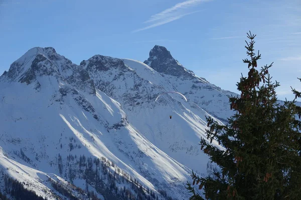 Widok Nebelhorn Wysokich Sąsiednich Gór Allgu Alp Austriackich — Zdjęcie stockowe