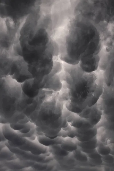 Egy Kép Sötét Vihar Mammatus Felhők — Stock Fotó