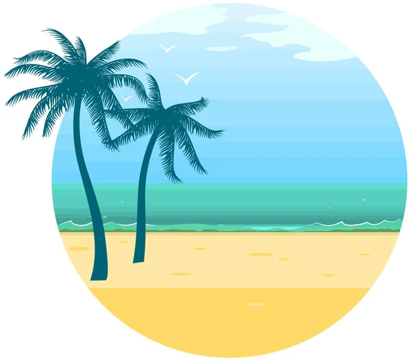 Plage Sable Palmier Paradis Tropical Illustration — Photo