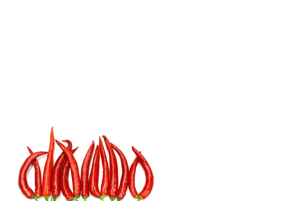 Rote Chili Auf Papier Weißer Hintergrund — Stockfoto