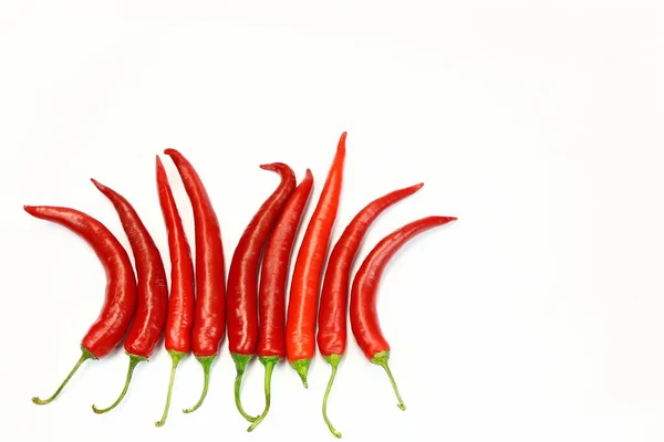 Röd Chili Papper Vit Bakgrund — Stockfoto