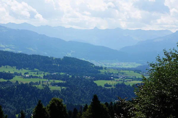 Landschap Oostenrijk Bij Duitse Grens Vanaf Sulzberg — Stockfoto