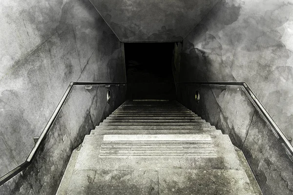 地下トンネル 歩行者用の階段の細部への階段 — ストック写真