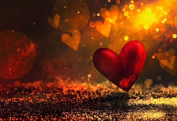 Saint Valentin Fond Valentines Avec Table Bokeh Amour Fond Rouge Images De Stock Libres De Droits