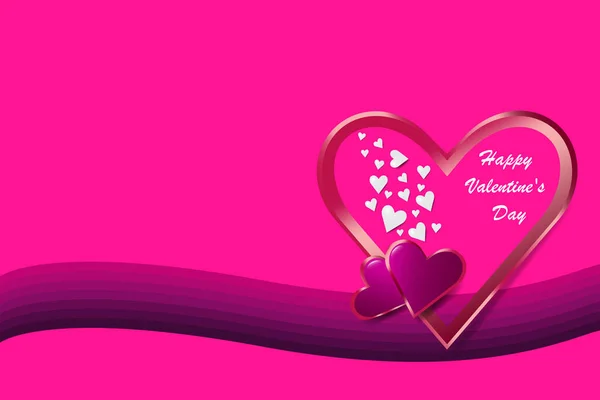Просто Розовый Вектор Тему Любви Одной Металлической Рамкой Сердца Фиолетовой — стоковое фото