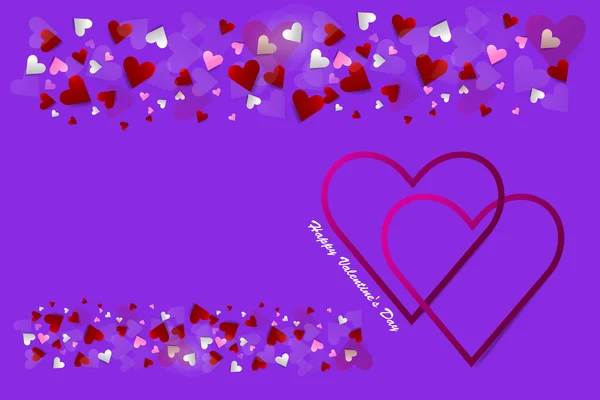 Vector Love Theme Showing Two Frame Pink Hearts Right Side — Stock Photo, Image