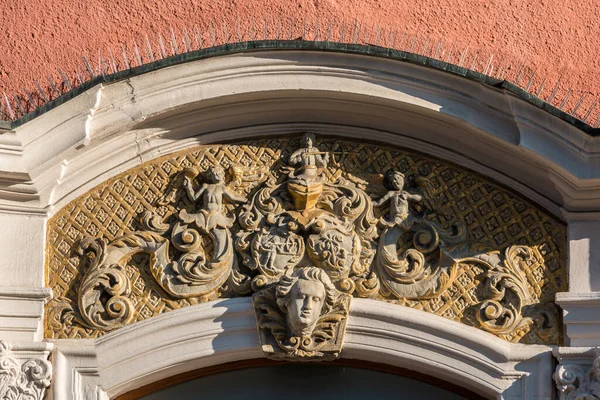 Schönes Wappen Historischem Altbau — Stockfoto