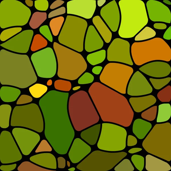 Absztrakt Vektor Festett Üveg Mozaik Háttér Zöld Narancssárga Körök — Stock Fotó
