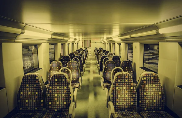 Sitze Zug Details Eines Neuen Öffentlichen Verkehrs Modernität Und Fortschritt — Stockfoto
