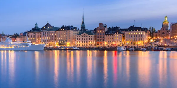 Malowniczą Panoramę Gamla Stan Starym Mieście Sztokholmie Podczas Godziny Rano — Zdjęcie stockowe