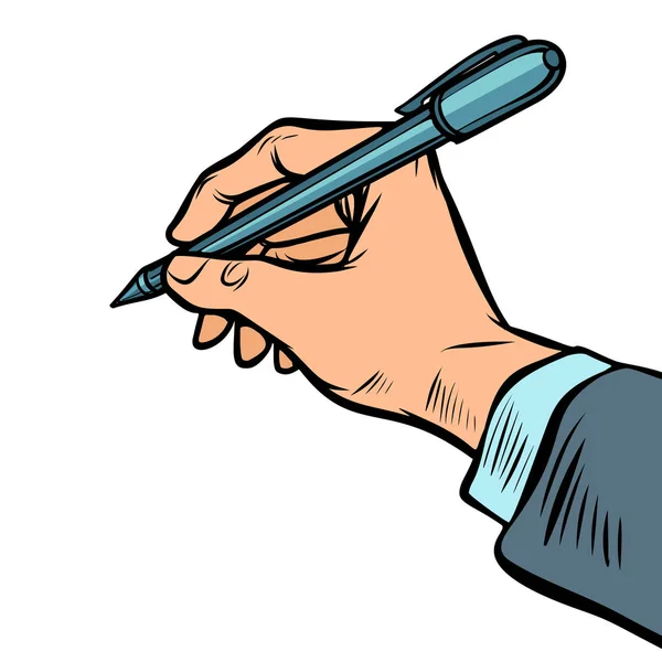 Mão Homem Com Uma Caneta Desenho Desenhos Animados Quadrinhos Pop — Fotografia de Stock