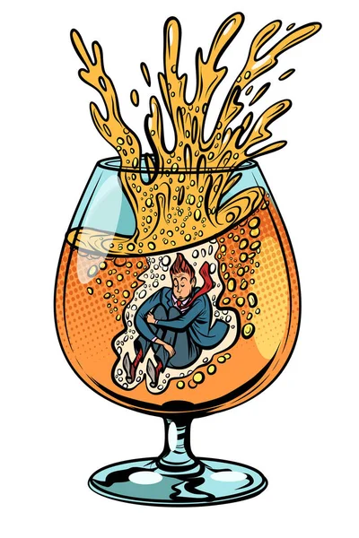 Borracho Salta Vaso Alcohol Dibujos Animados Cómics Arte Pop Retro —  Fotos de Stock
