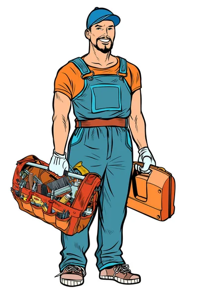 Repairman Handyman Service Professional Pop Art Retro Vector Illustration Kitsch — Stock Photo, Image