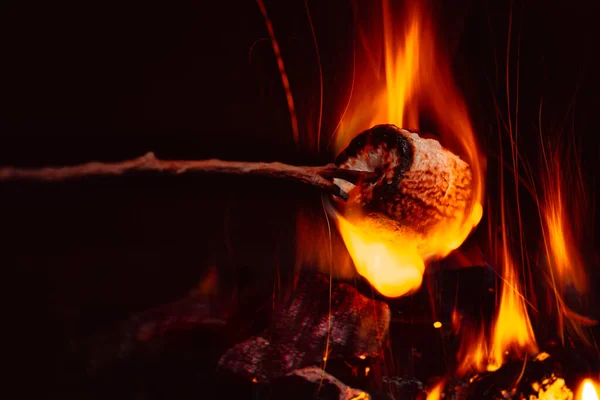 Marshmallows Campfire Close — Stock Photo, Image